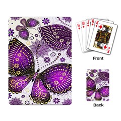 Purple Butterflies, Abstract, Floral, Flowers Playing Cards Single Design (rectangle)