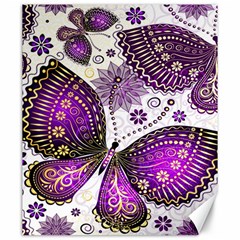 Purple Butterflies, Abstract, Floral, Flowers Canvas 20  X 24  by kyorashop23