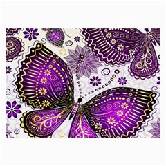 Purple Butterflies, Abstract, Floral, Flowers Large Glasses Cloth by kyorashop23