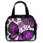 Purple Butterflies, Abstract, Floral, Flowers Classic Handbag (Two Sides) Front