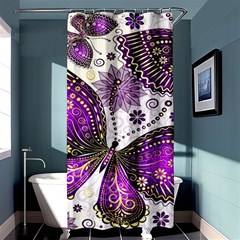 Purple Butterflies, Abstract, Floral, Flowers Shower Curtain 36  X 72  (stall)  by kyorashop23