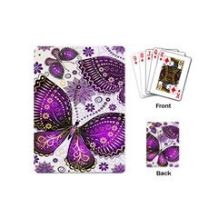 Purple Butterflies, Abstract, Floral, Flowers Playing Cards Single Design (mini)