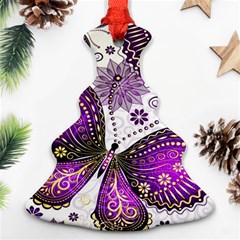 Purple Butterflies, Abstract, Floral, Flowers Ornament (christmas Tree) 