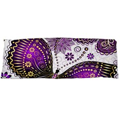 Purple Butterflies, Abstract, Floral, Flowers Body Pillow Case (dakimakura) by kyorashop23