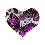 Purple Butterflies, Abstract, Floral, Flowers Standard 16  Premium Heart Shape Cushions Front