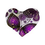 Purple Butterflies, Abstract, Floral, Flowers Standard 16  Premium Heart Shape Cushions Back