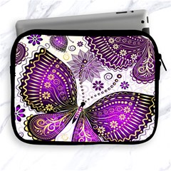 Purple Butterflies, Abstract, Floral, Flowers Apple Ipad 2/3/4 Zipper Cases by kyorashop23