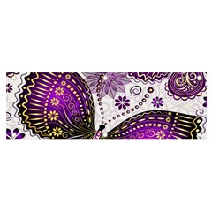 Purple Butterflies, Abstract, Floral, Flowers Banner And Sign 6  X 2  by kyorashop23