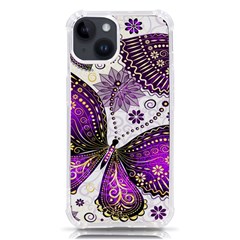 Purple Butterflies, Abstract, Floral, Flowers Iphone 14 Tpu Uv Print Case by kyorashop23