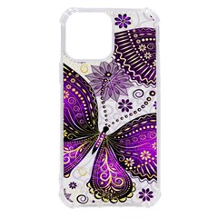 Purple Butterflies, Abstract, Floral, Flowers Iphone 13 Pro Max Tpu Uv Print Case by kyorashop23