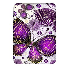 Purple Butterflies, Abstract, Floral, Flowers Rectangular Glass Fridge Magnet (4 Pack) by kyorashop23