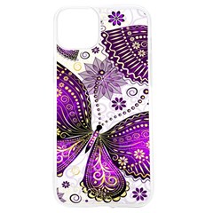 Purple Butterflies, Abstract, Floral, Flowers Iphone 15 Tpu Uv Print Case by kyorashop23