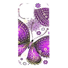 Purple Butterflies, Abstract, Floral, Flowers Iphone 15 Black Uv Print Pc Hardshell Case by kyorashop23