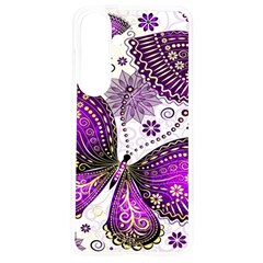 Purple Butterflies, Abstract, Floral, Flowers Samsung Galaxy S24 6 2 Inch Tpu Uv Case by kyorashop23