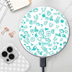 Real Madrid, Background, Pattern, Sport Wireless Fast Charger(white) by kyorashop23