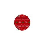 Red Christmas Pattern Xmas Decorations, Christmas Knitted Texture 1  Mini Magnets Front