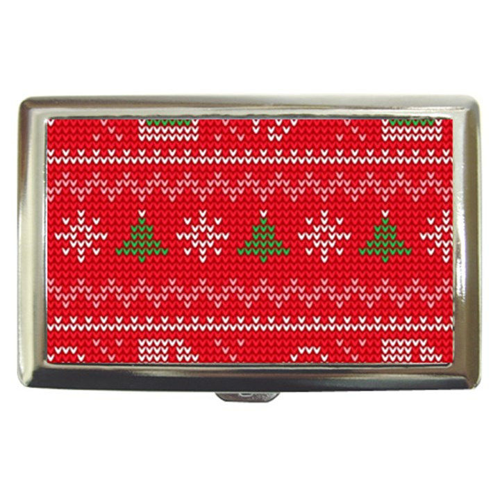 Red Christmas Pattern Xmas Decorations, Christmas Knitted Texture Cigarette Money Case