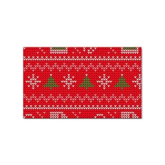 Red Christmas Pattern Xmas Decorations, Christmas Knitted Texture Sticker Rectangular (10 Pack) by kyorashop23