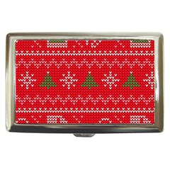 Red Christmas Pattern Xmas Decorations, Christmas Knitted Texture Cigarette Money Case by kyorashop23