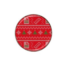 Red Christmas Pattern Xmas Decorations, Christmas Knitted Texture Hat Clip Ball Marker (4 Pack) by kyorashop23