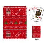 Red Christmas Pattern Xmas Decorations, Christmas Knitted Texture Playing Cards Single Design (Rectangle) Back