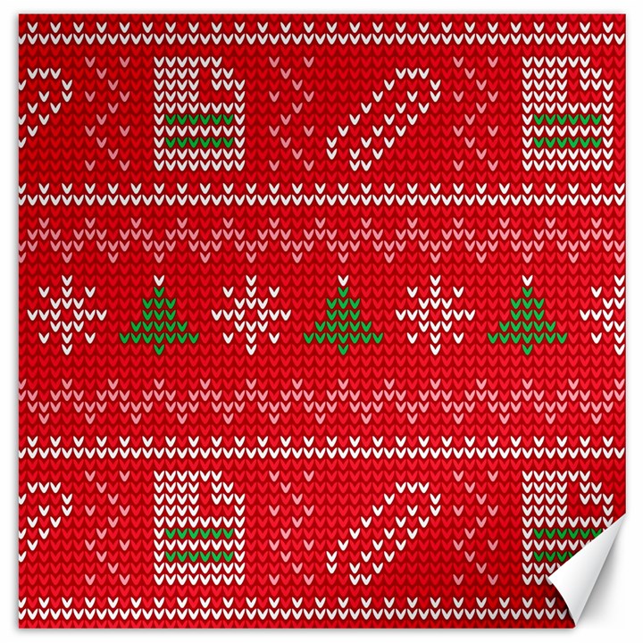 Red Christmas Pattern Xmas Decorations, Christmas Knitted Texture Canvas 20  x 20 