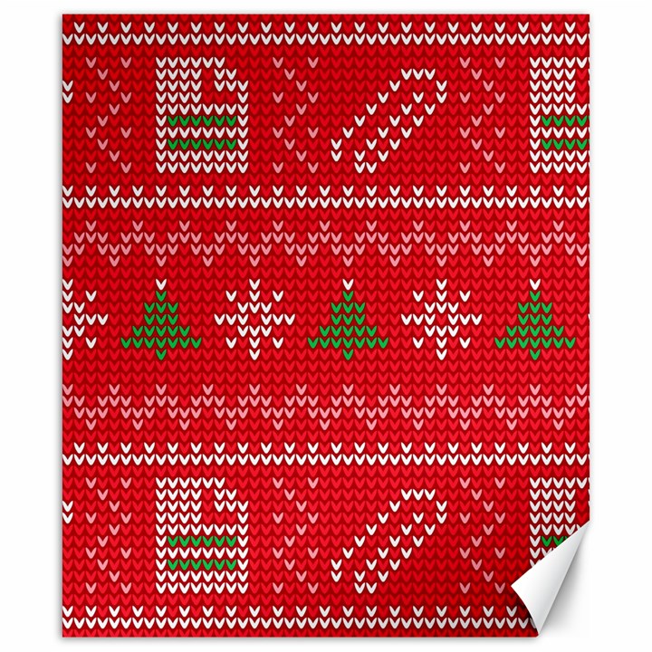 Red Christmas Pattern Xmas Decorations, Christmas Knitted Texture Canvas 20  x 24 