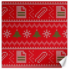 Red Christmas Pattern Xmas Decorations, Christmas Knitted Texture Canvas 20  X 20  by kyorashop23