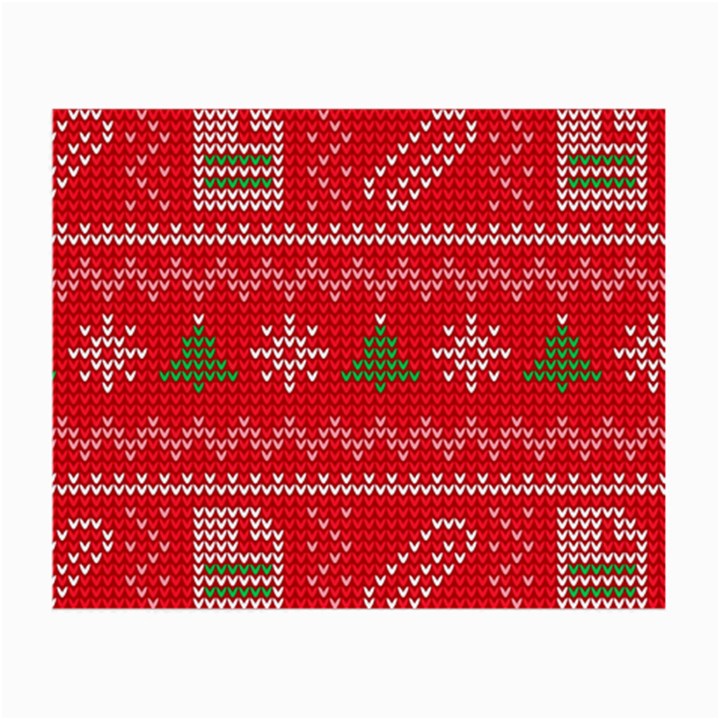 Red Christmas Pattern Xmas Decorations, Christmas Knitted Texture Small Glasses Cloth (2 Sides)