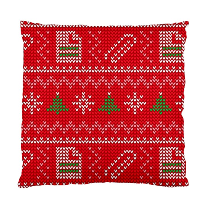 Red Christmas Pattern Xmas Decorations, Christmas Knitted Texture Standard Cushion Case (One Side)