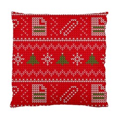 Red Christmas Pattern Xmas Decorations, Christmas Knitted Texture Standard Cushion Case (two Sides) by kyorashop23