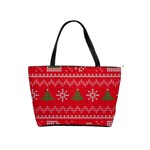 Red Christmas Pattern Xmas Decorations, Christmas Knitted Texture Classic Shoulder Handbag Front