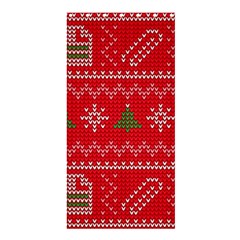 Red Christmas Pattern Xmas Decorations, Christmas Knitted Texture Shower Curtain 36  X 72  (stall)  by kyorashop23