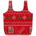 Red Christmas Pattern Xmas Decorations, Christmas Knitted Texture Full Print Recycle Bag (XL) Front