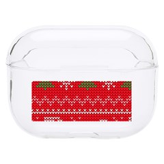 Red Christmas Pattern Xmas Decorations, Christmas Knitted Texture Hard PC AirPods Pro Case