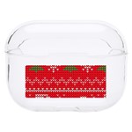 Red Christmas Pattern Xmas Decorations, Christmas Knitted Texture Hard PC AirPods Pro Case Front