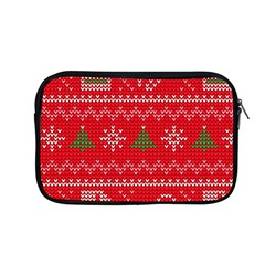 Red Christmas Pattern Xmas Decorations, Christmas Knitted Texture Apple Macbook Pro 13  Zipper Case