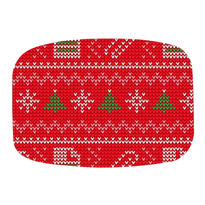 Red Christmas Pattern Xmas Decorations, Christmas Knitted Texture Mini Square Pill Box