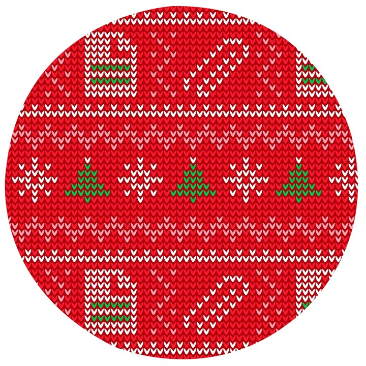 Red Christmas Pattern Xmas Decorations, Christmas Knitted Texture Wooden Bottle Opener (Round)