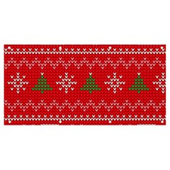 Red Christmas Pattern Xmas Decorations, Christmas Knitted Texture Banner And Sign 8  X 4  by kyorashop23