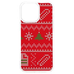 Red Christmas Pattern Xmas Decorations, Christmas Knitted Texture Iphone 15 Pro Max Tpu Uv Print Case by kyorashop23