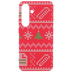 Red Christmas Pattern Xmas Decorations, Christmas Knitted Texture Samsung Galaxy S24 6 2 Inch Black Tpu Uv Case by kyorashop23