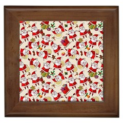 Santa Claus Patterns, Christmas Decorations Framed Tile by kyorashop23