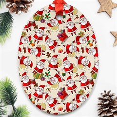 Santa Claus Patterns, Christmas Decorations Ornament (oval)