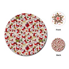 Santa Claus Patterns, Christmas Decorations Playing Cards Single Design (round)