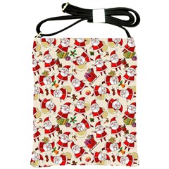 Santa Claus Patterns, Christmas Decorations Shoulder Sling Bag by kyorashop23