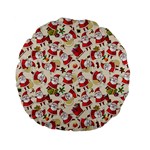 Santa Claus Patterns, Christmas Decorations Standard 15  Premium Flano Round Cushions Back