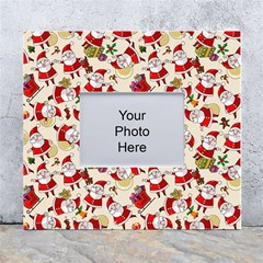 Santa Claus Patterns, Christmas Decorations White Wall Photo Frame 5  X 7  by kyorashop23