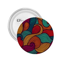 Swirly, Abstract, Multi Colored, Pattern, 2.25  Buttons