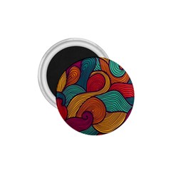 Swirly, Abstract, Multi Colored, Pattern, 1.75  Magnets